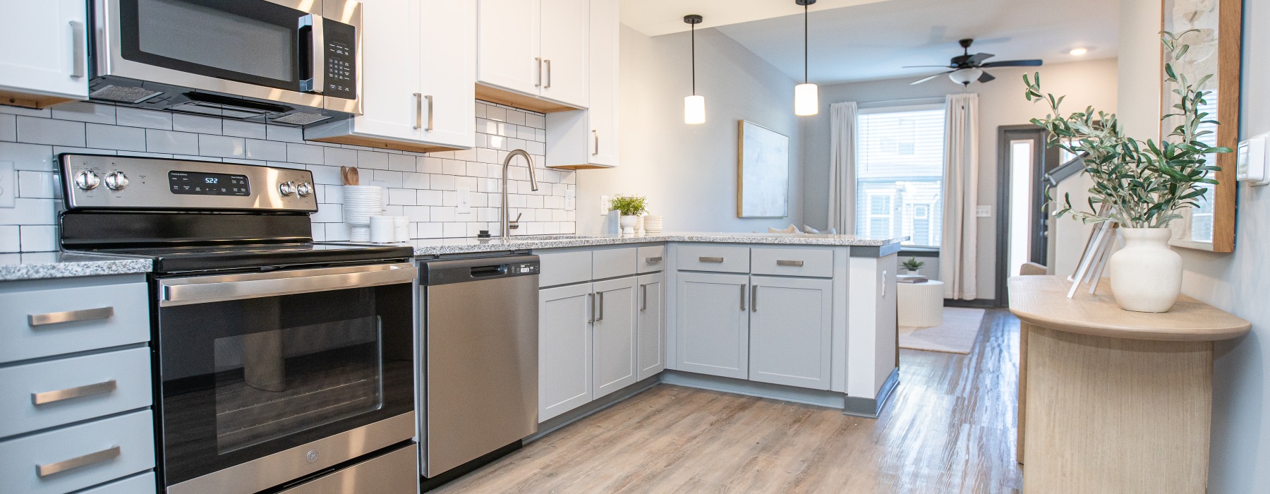 modern townhome kitchen
