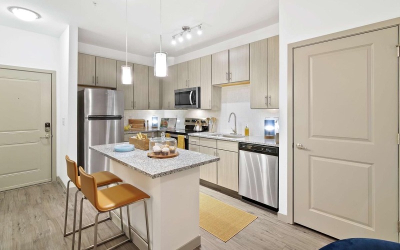 large kitchen with island