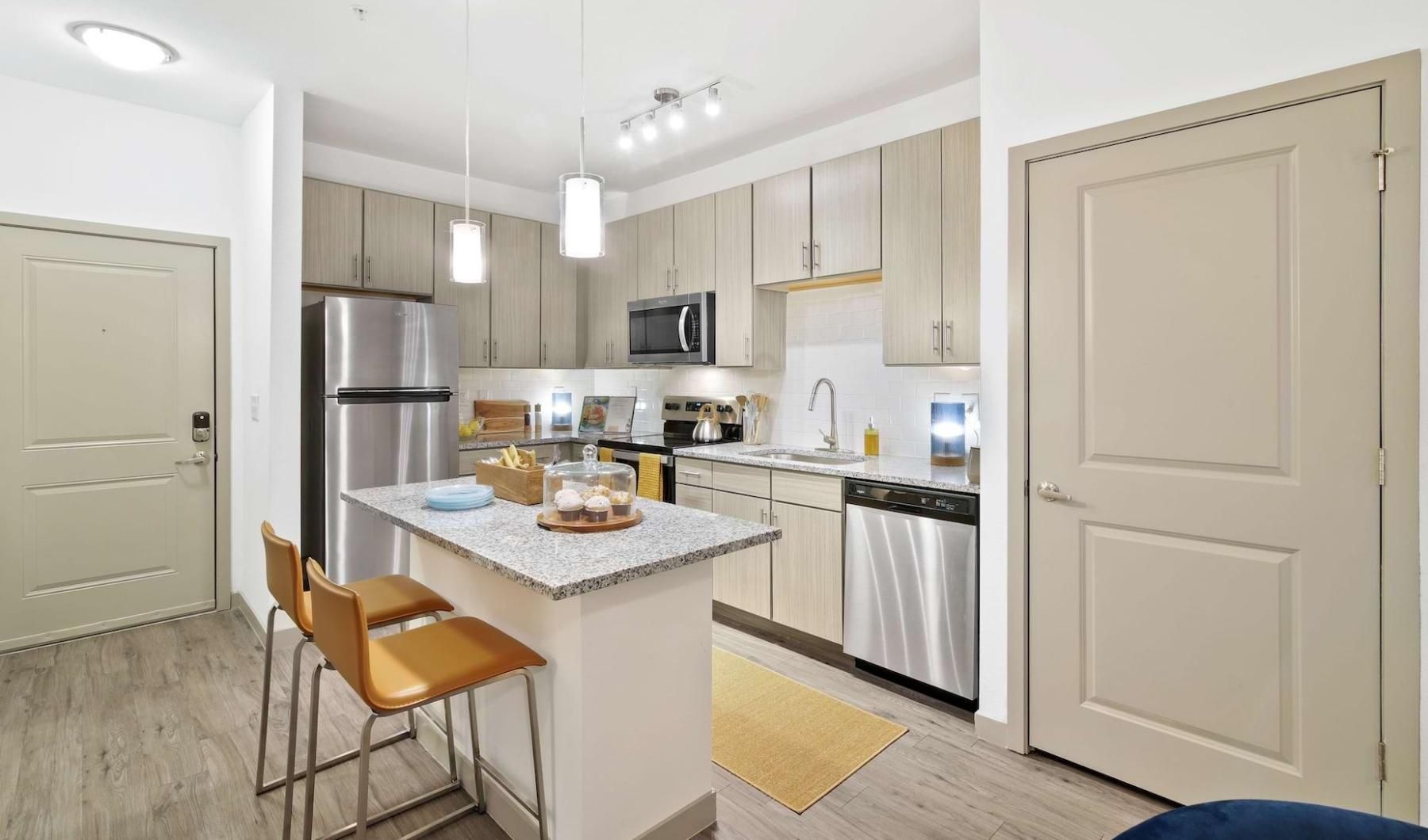 large kitchen with island