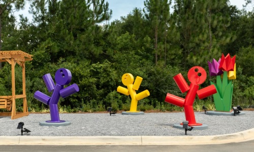 Sculptures in a park