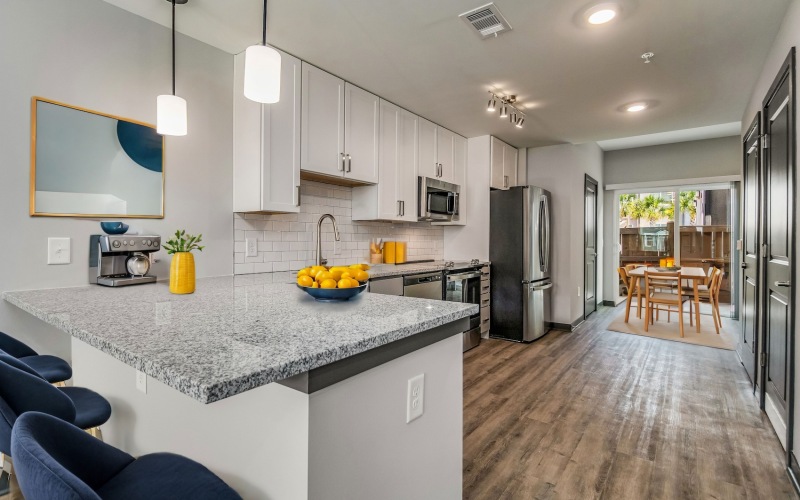 Well-lit kitchen with ample counter space