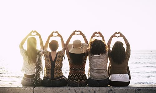 5 Woman Holding Hands Together to Shape Hearts | Inspire